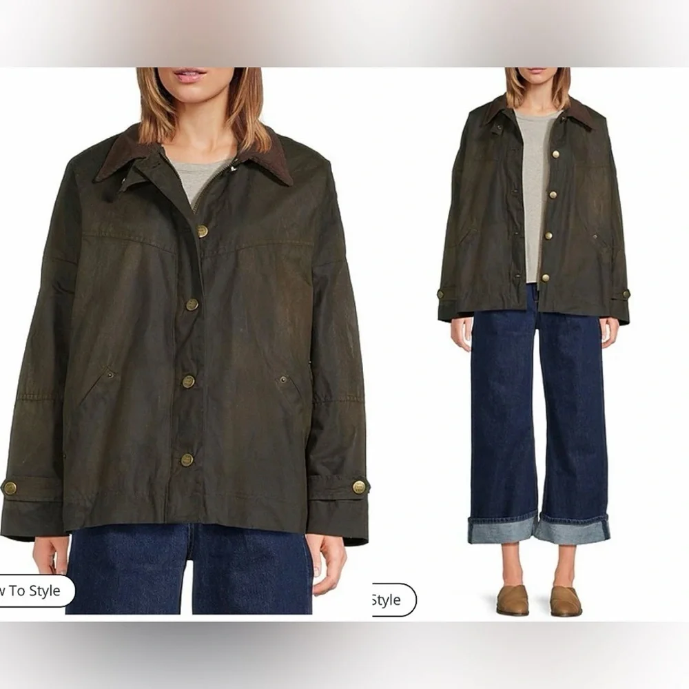 New Free People We The Free Cori Waxed Zip Front Wax Long Oversized Chore Jacket